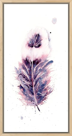 Image of a feather watercolor painting by Shayna Larsen, originals & prints available
