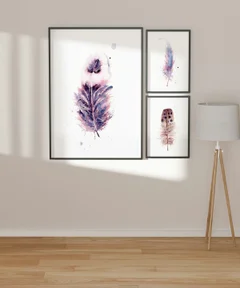 Image of a feather watercolor painting by Shayna Larsen, originals & prints available