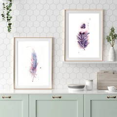 Image of a feather watercolor painting by Shayna Larsen, originals & prints available