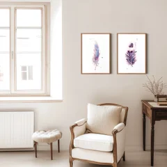 Image of a feather watercolor painting by Shayna Larsen, originals & prints available