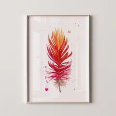 Image of a feather watercolor painting by Shayna Larsen, originals & prints available
