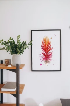 Image of a feather watercolor painting by Shayna Larsen, originals & prints available
