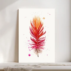 Image of a feather watercolor painting by Shayna Larsen, originals & prints available