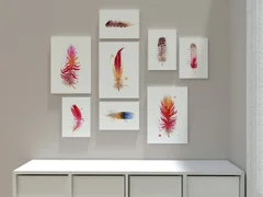 Image of a feather watercolor painting by Shayna Larsen, originals & prints available