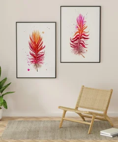 Image of a feather watercolor painting by Shayna Larsen, originals & prints available
