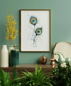 Image of a feather watercolor painting by Shayna Larsen, originals & prints available