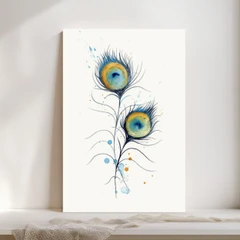 Image of a feather watercolor painting by Shayna Larsen, originals & prints available