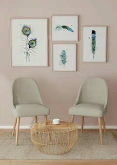 Image of a feather watercolor painting by Shayna Larsen, originals & prints available