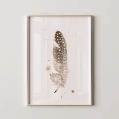 Image of a feather watercolor painting by Shayna Larsen, originals & prints available