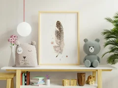 Image of a feather watercolor painting by Shayna Larsen, originals & prints available