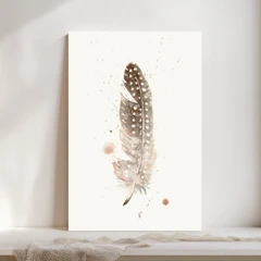 Image of a feather watercolor painting by Shayna Larsen, originals & prints available
