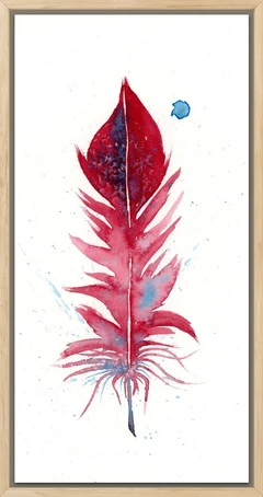 Image of a feather watercolor painting by Shayna Larsen, originals & prints available