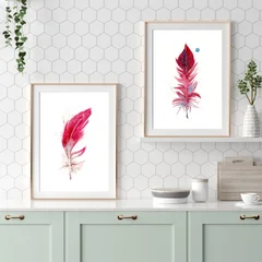 Image of a feather watercolor painting by Shayna Larsen, originals & prints available