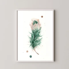 Image of a feather watercolor painting by Shayna Larsen, originals & prints available