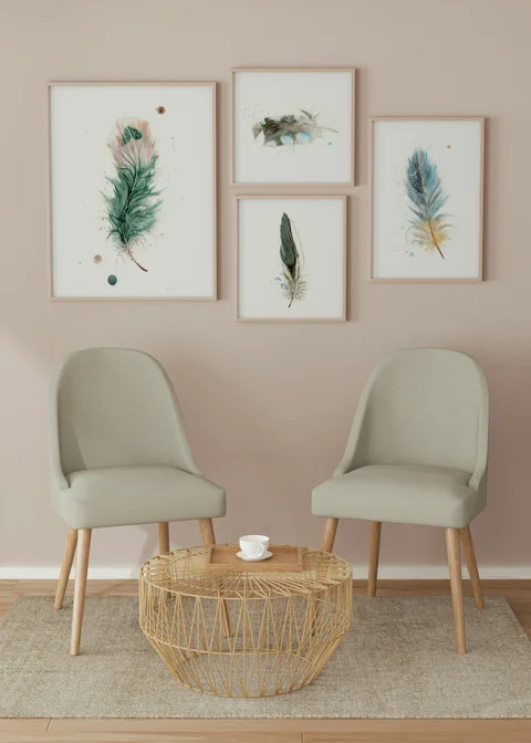 Image of a feather watercolor painting by Shayna Larsen, originals & prints available