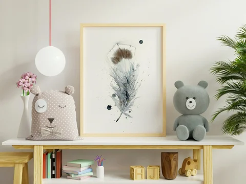 Image of a feather watercolor painting by Shayna Larsen, originals & prints available