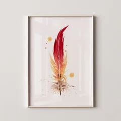 Image of a feather watercolor painting by Shayna Larsen, originals & prints available