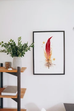 Image of a feather watercolor painting by Shayna Larsen, originals & prints available