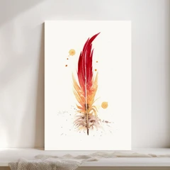 Image of a feather watercolor painting by Shayna Larsen, originals & prints available