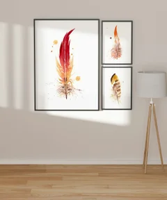 Image of a feather watercolor painting by Shayna Larsen, originals & prints available
