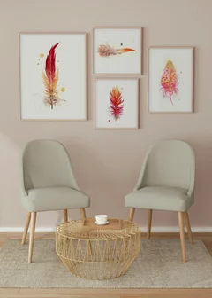 Image of a feather watercolor painting by Shayna Larsen, originals & prints available