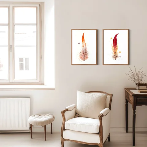 Image of a feather watercolor painting by Shayna Larsen, originals & prints available