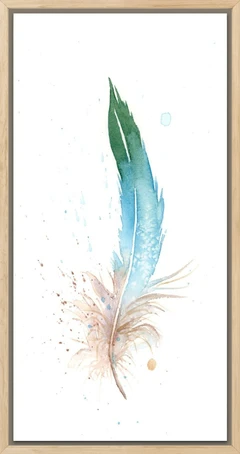 Image of a feather watercolor painting by Shayna Larsen, originals & prints available
