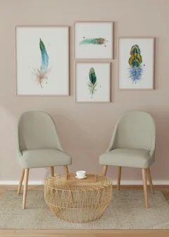 Image of a feather watercolor painting by Shayna Larsen, originals & prints available