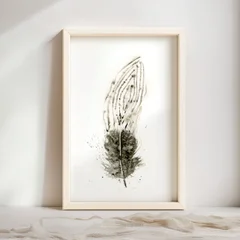 Image of a feather watercolor painting by Shayna Larsen, originals & prints available