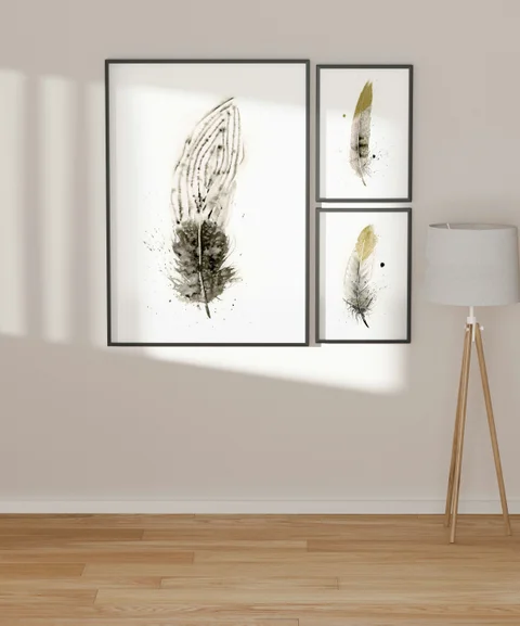 Image of a feather watercolor painting by Shayna Larsen, originals & prints available