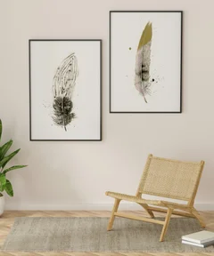 Image of a feather watercolor painting by Shayna Larsen, originals & prints available