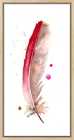 Image of a feather watercolor painting by Shayna Larsen, originals & prints available