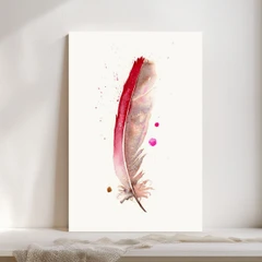 Image of a feather watercolor painting by Shayna Larsen, originals & prints available