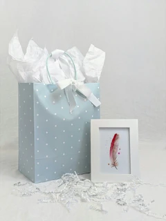Image of a feather watercolor painting by Shayna Larsen, originals & prints available