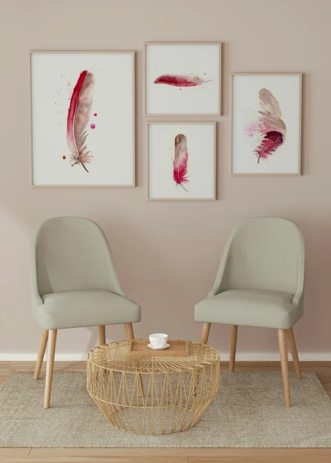 Image of a feather watercolor painting by Shayna Larsen, originals & prints available