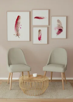 Image of a feather watercolor painting by Shayna Larsen, originals & prints available
