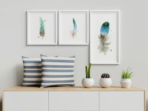 Image of a feather watercolor painting by Shayna Larsen, originals & prints available