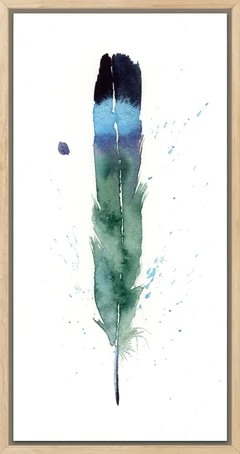 Image of a feather watercolor painting by Shayna Larsen, originals & prints available