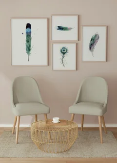 Image of a feather watercolor painting by Shayna Larsen, originals & prints available