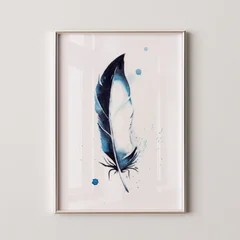 Image of a feather watercolor painting by Shayna Larsen, originals & prints available