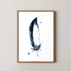 Image of a feather watercolor painting by Shayna Larsen, originals & prints available