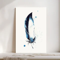 Image of a feather watercolor painting by Shayna Larsen, originals & prints available