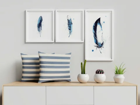 Image of a feather watercolor painting by Shayna Larsen, originals & prints available