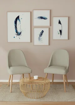 Image of a feather watercolor painting by Shayna Larsen, originals & prints available