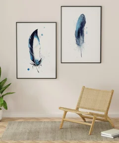 Image of a feather watercolor painting by Shayna Larsen, originals & prints available