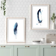 Image of a feather watercolor painting by Shayna Larsen, originals & prints available