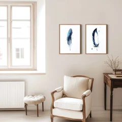 Image of a feather watercolor painting by Shayna Larsen, originals & prints available