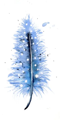 Image of a feather watercolor painting by Shayna Larsen, originals & prints available