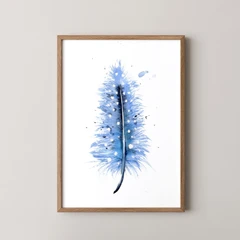Image of a feather watercolor painting by Shayna Larsen, originals & prints available