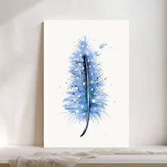 Image of a feather watercolor painting by Shayna Larsen, originals & prints available